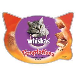 Whiskas Temptations Cat Treats With Beef 60g
