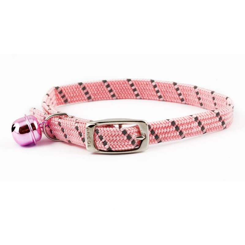 Ancol Softweave Reflective Elastic Cat Collar Pink