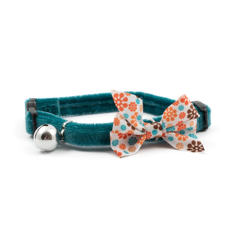 Ancol Vintage Bow Safety Cat Collar Teal