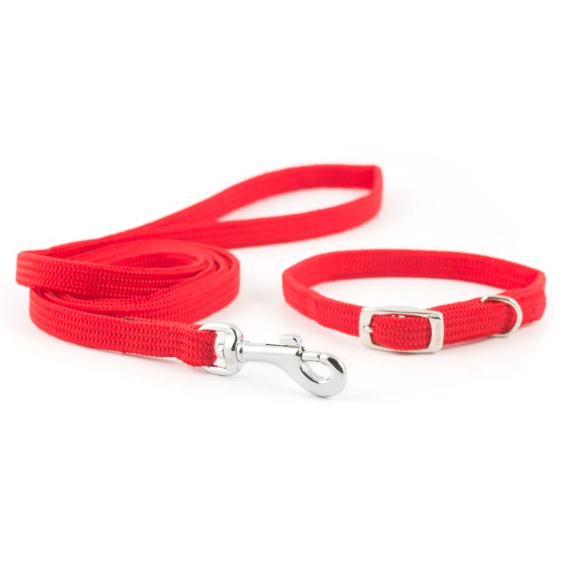 Ancol Small Bite Softweave Collar Lead Set Red