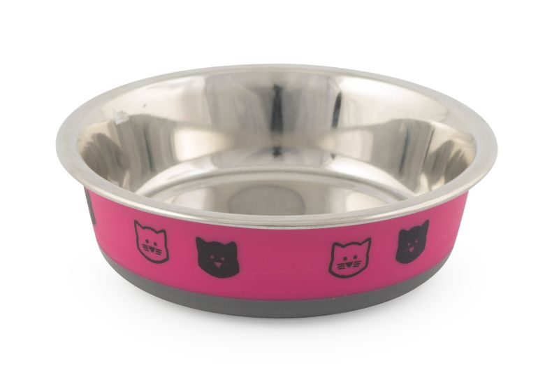 Ancol Fusion Stainless Steel Cat Bowls Pink