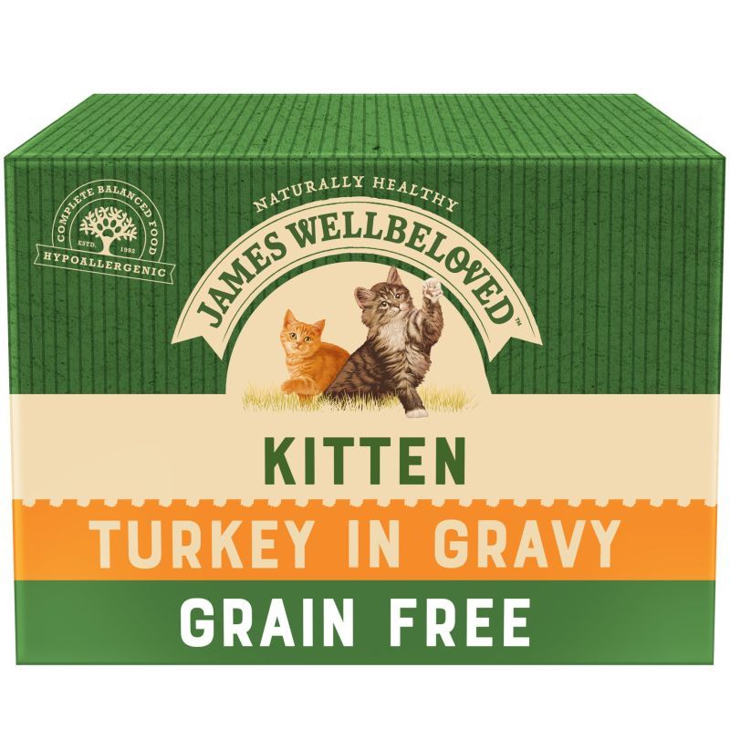 James Wellbeloved Kitten Pouch With Turkey Grain Free 12 x 85g