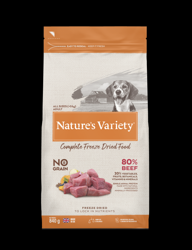Natures Variety Complete Freeze Dried Dog Food With Beef 840g