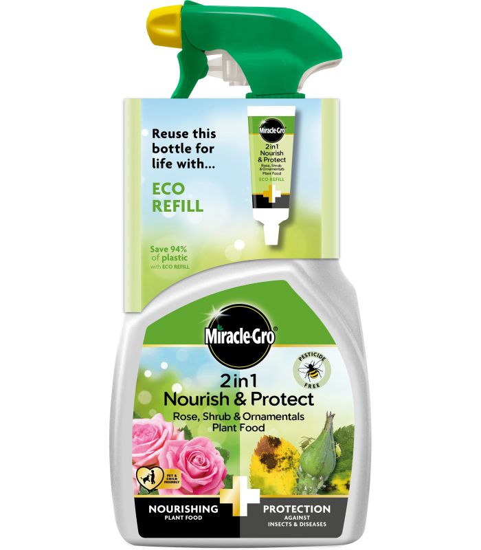 Miracle-Gro Miracle-Gro 2 in 1 Nourish & Protect  Rose, Shrub & Ornamental Ready To Use Plant Food 800ml