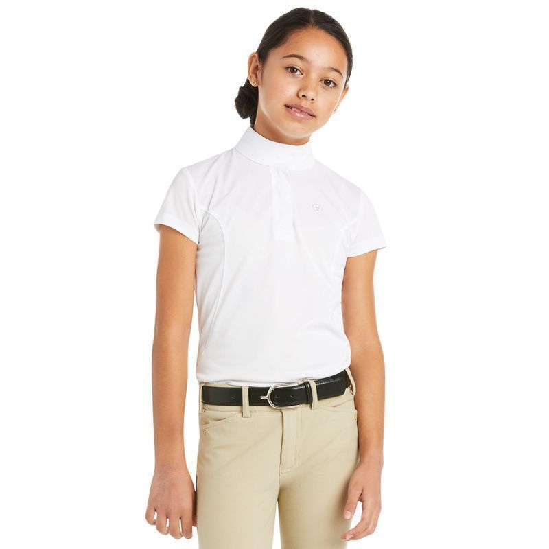 Ariat Youth Aptos Short Sleeve Show Shirt White XS