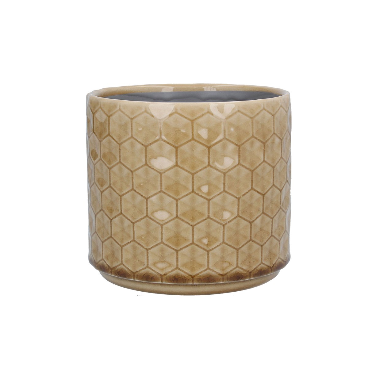 Gisela Graham Sand Honeycomb Ceramic Pot Cover, Small
