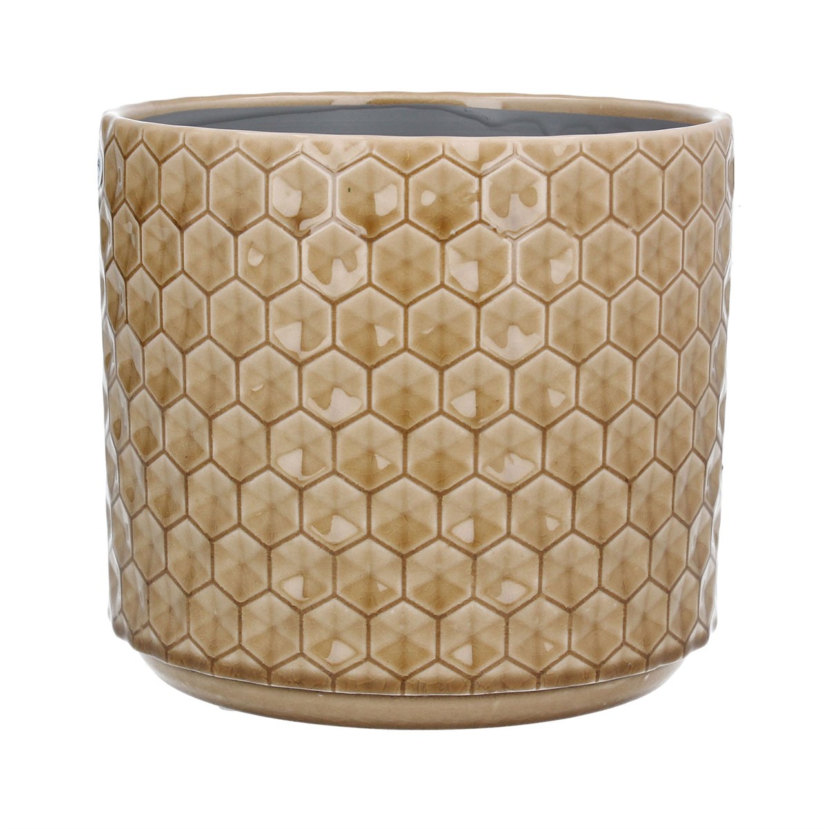 Gisela Graham Sand Honeycomb Ceramic Pot Cover, Large