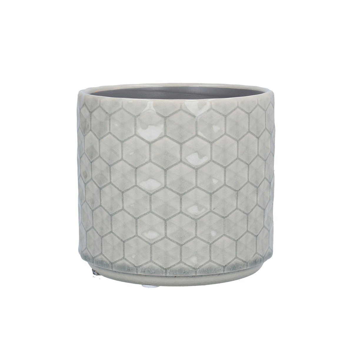 Gisela Graham Grey Honeycomb Ceramic Pot Cover, Small