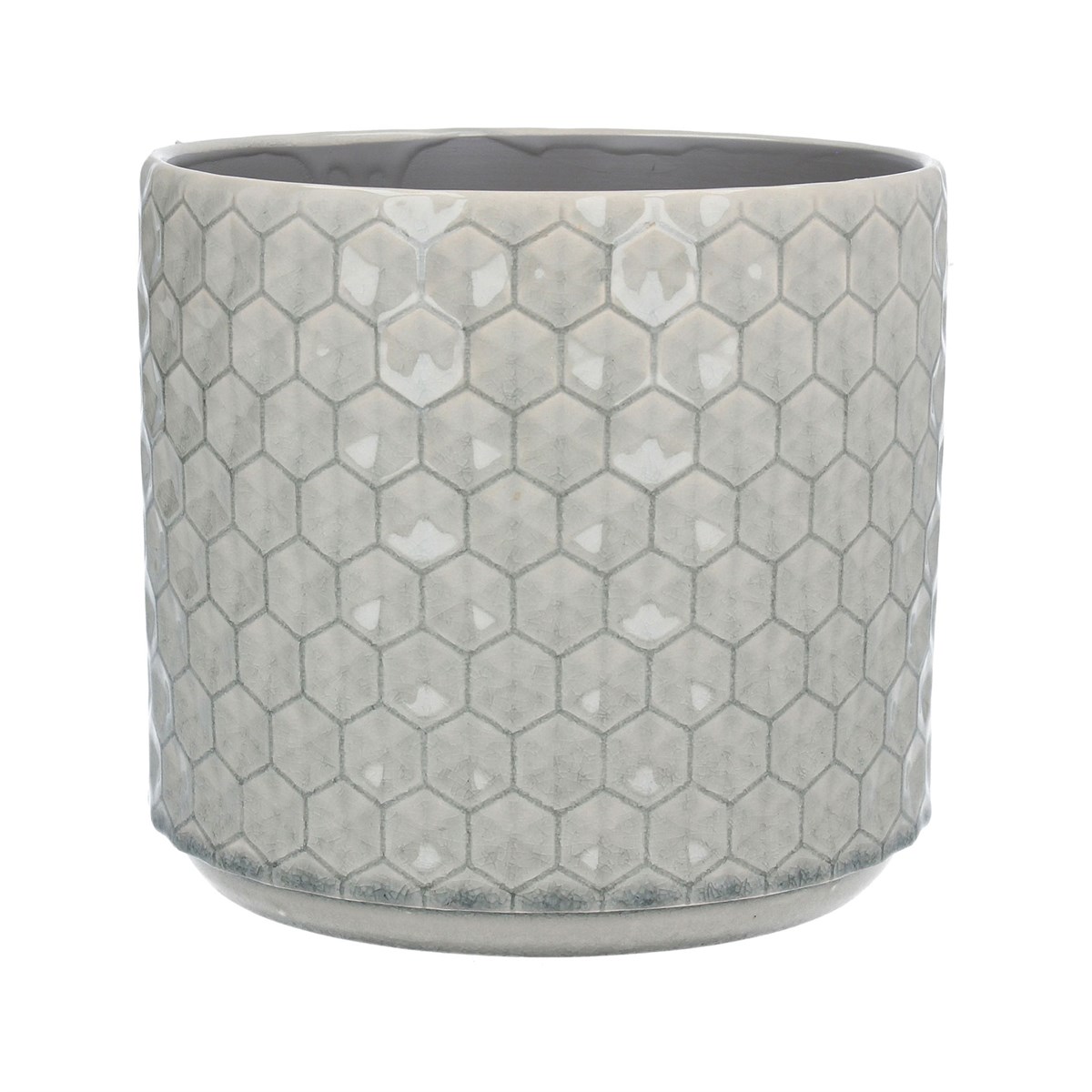 Gisela Graham Grey Honeycomb Ceramic Pot Cover, Large