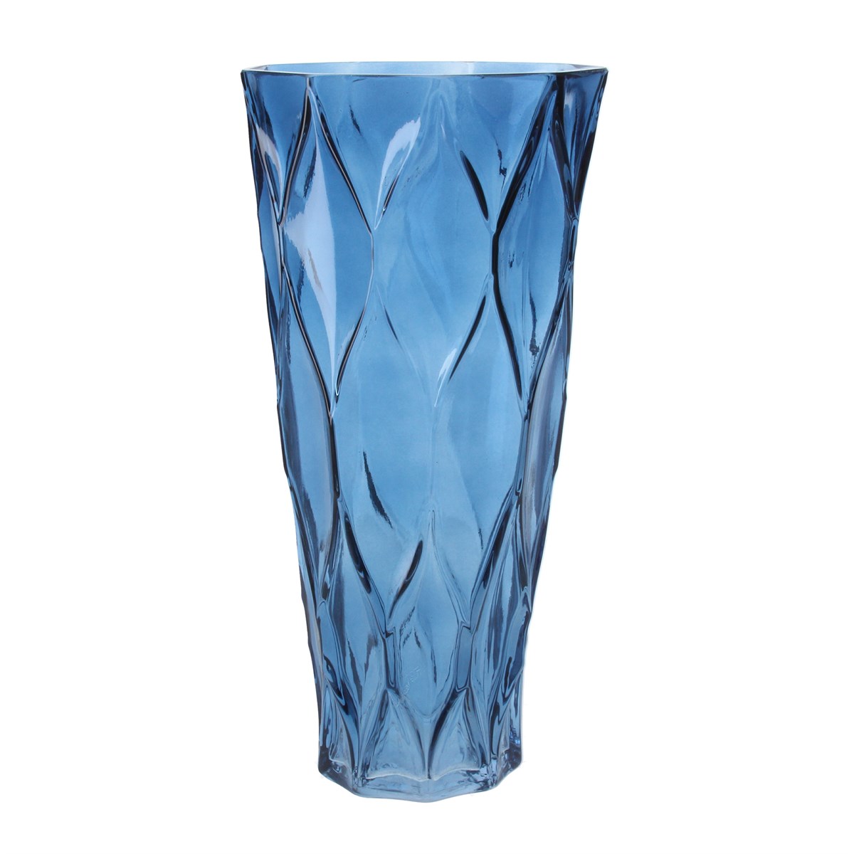 Gisela Graham Blue Trellis Glass Vase, Medium