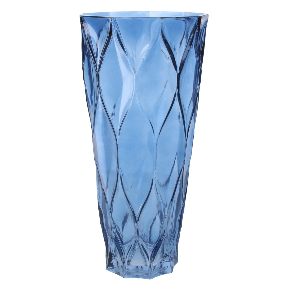 Gisela Graham Blue Trellis Glass Vase, Large