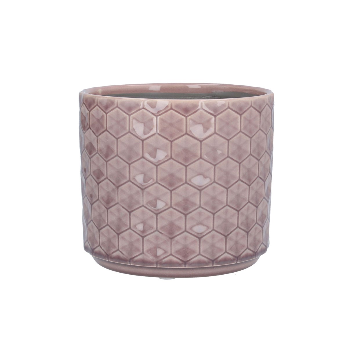 Gisela Graham Dusky Mauve Honeycomb Ceramic Pot Cover, Small