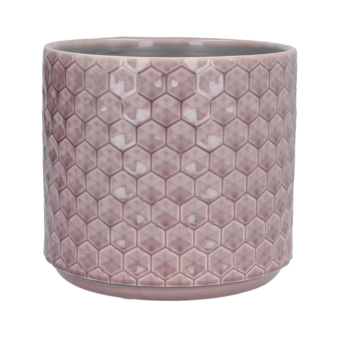 Gisela Graham Dusky Mauve Honeycomb Ceramic Pot Cover, Large