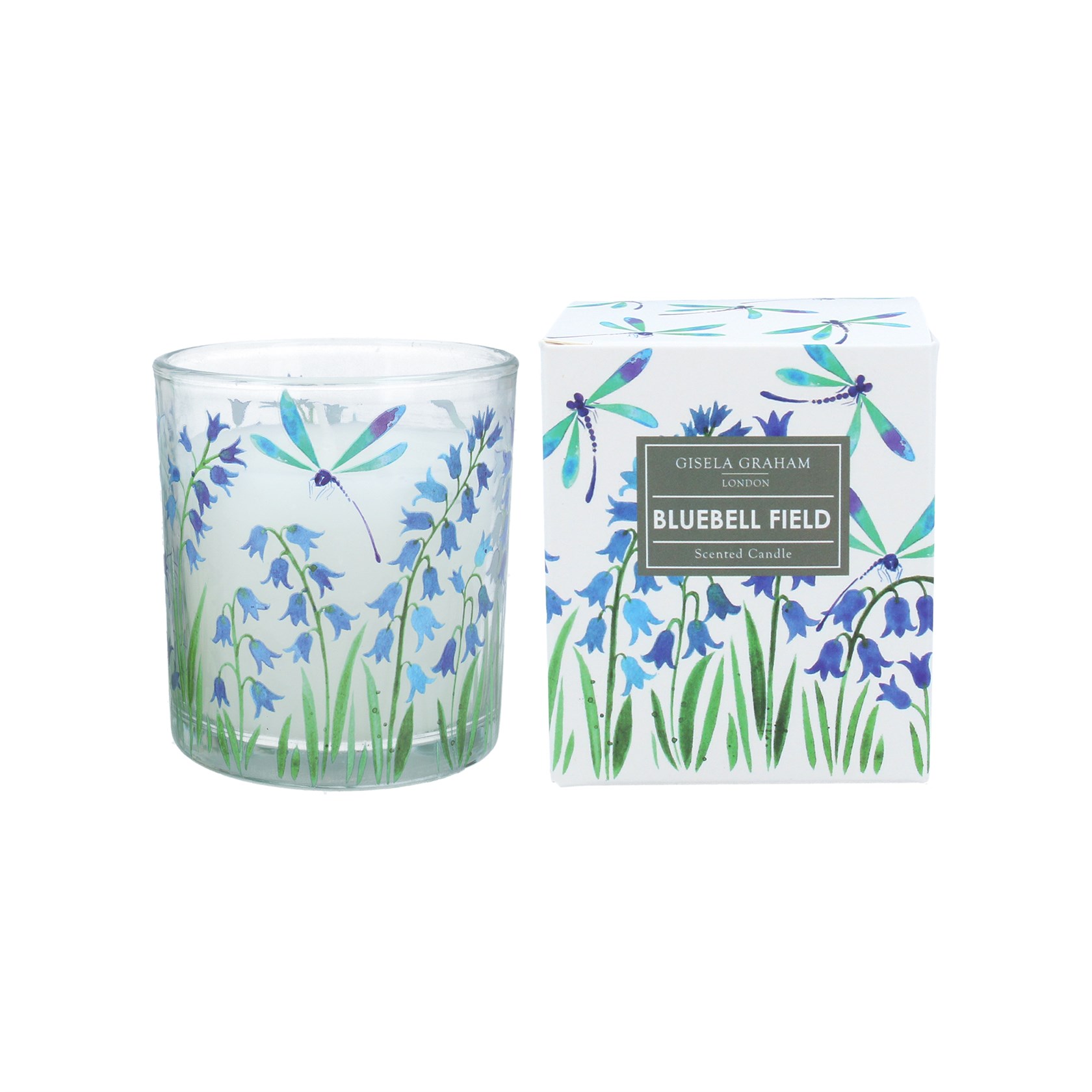 Gisela Graham Bluebell Dragonfly Boxed Candle Pot Sml